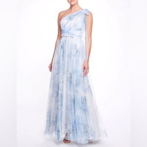 Marchesa Notte Bridesmaid Irvea Gown. Elegant and dreamy watercolor tulle.